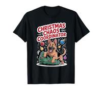 Christmas Chaos Coordinator Xmas Puppy Funny German Shepherd T-Shirt