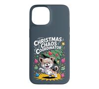 Christmas Chaos Coordinator XMAS Puppy Funny Morkie Case for iPhone 15