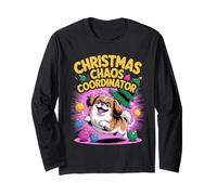 Christmas Chaos Coordinator Xmas Puppy Funny Pekingese Long Sleeve T-Shirt