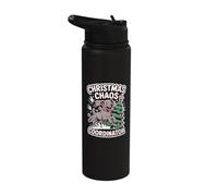 Christmas Chaos Coordinator Xmas Puppy Funny Weimaraner Stainless Steel Insulated Water Bottle