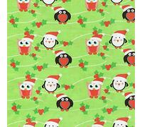 Christmas Characters Theme in Green - Coordination from Fabric Freedom - 100% Cotton British Designed Craft Fabrics for Patchwork and Quilting Co-ordinated Colours and Prints - (Price per /QUARTER Metre)