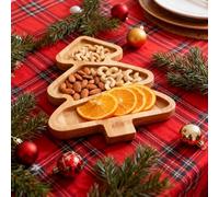 Christmas Charcuterie Board, Wooden Serving Tray and Platter Charcuterie Board, Cute Christmas Tree Dinner Plate, Seasonal Decor C-hristmas Theme Party Tableware Restaurant Dessert Fruit Snack tray
