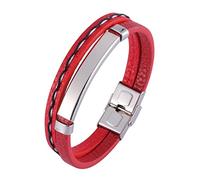 Christmas Charm Bracelet, Chain Bracelet, 2 Layers, Men's Bracelet with Engraving, Wrist Chain, Stainless Steel with Safety Clasp, Length 16.5 cm, Faux, Without