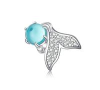 Christmas Charms Gift Stoppers Beads 1PCS Genuine 925 Sterling Silver Spacer Bead for Pandora Bracelet Charm Mothers day Charm Mum Gift (Mermaid Tears Charms)