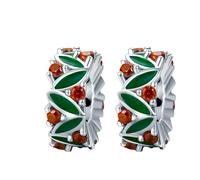 Christmas Charms Stoppers Beads 2 PCS Genuine 925 Sterling Silver Stars Flower Crystal Spacer Bead for Pandora Bracelet Charm Mothers day Charm Mum(Christmas)