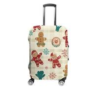 Christmas Checkered Gingerbread Funny Suitcases Cover Travel Accessories Washable Suitcase Protector Fits 19-32 Inch M