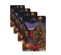 Christmas Cheer Car Air Freshener Cards for Women Men 4 Pack Cute Car Accessories Long Lasting Scent Car Diffuser Hanging Auto Aromatherapy Tablets Car Fresheners Gifts