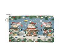 Christmas Cheer Coin Purse Coin Pouch with Zipper for Men Women Portable Change Wallet Canvas Coin Bag