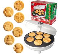 Christmas Cheer Holiday Waffle Maker- Make X-Mas Winter Breakfast Special w/Cute Pancakes or Waffles for Kids, Adults - Electric Nonstick Waffler Iron, Features a Snowman, Santa & More, Fun Gift