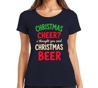 Christmas Cheer I Thought You Said Christmas Beer Women's T-Shirt, navy, M