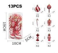 Christmas Cheer in a Box 13 Fun Peppermint Plastic Ornaments for Tree and Home Decor (Red)