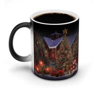 Christmas Cheer Mug 11oz Custom Magic Mug Personalized Coffee Mugs Ceramic Heat Sensitive Clue Mugs Funny Color Changing Cup with Handle Novelty Coffee Cup for Daily Use