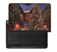 Christmas Cheer Passport Holder Cover Passport Cover Protector Essentials with Credit Card Slots Slim Travel Wallet Covers Documents Organizer Protector for Man&Women