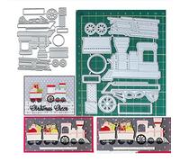 Christmas Cheer Train Cart Metal Die Cuts,Merry Christmas Presents Box Cutting Dies Cut Stencils for DIY Scrapbooking Album Decorative Embossing Paper Dies for Scrapbooking Card Making