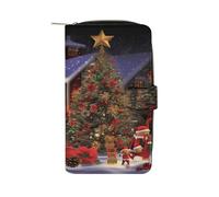 Christmas Cheer Wallet Multifunctional Leather Wallets for Men Compact Long Wallet Credit Card Holder Passport Bag