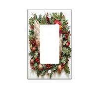 Christmas Chickens Chick Decorative Light Switch Cover Plate 1 Gang Single Rocker, Fun Xmas Hollies Switchcover Switchplate, Animal Electrical Faceplate for Kitchen Living Room