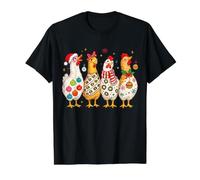 Christmas Chickens Holiday Animal Design Value Graphic T-Shirt, Men, Black, S