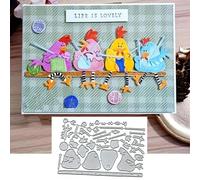 Christmas Chickens Knitting Sweaters Greeting Card Metal Die Cuts,Sunflower Flower Leaf Cutting Dies Cut Stencils DIY Scrapbooking Decorative Embossing Paper Scrapbooking Card Making