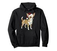 Christmas Chihuahua Holiday Dog White Tan Festive Pullover Hoodie