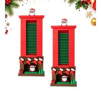 Christmas Chimney Santa Countdown Calendar, 24-Day Wall Hanging Decor | Interactive Moving Santa Design With Removable Numbered Bars, Great For Mantel, Tabletop & Fireplace