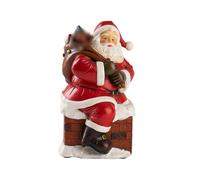 Christmas Chimney Santa Wish List Resin Pottery Holiday Decorative Piece for Fireplace Stand Bookshelf and Tabletop Desktop Ornament (C, 10. 5 * 11 * 17. 5)
