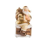 Christmas Chimney Santa Wish List Resin Pottery Holiday Decorative Piece for Fireplace Stand Bookshelf and Tabletop Desktop Ornament (D, 10. 5 * 11 * 17. 5)