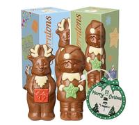 Christmas Chocolate Bulk for Stocking Fillers - Cheeky Reindeer & Elf Milk Chocolate 90g Models with Topline Tree Ornament. Great Christmas Gifts for Kids or Secret Santa Gifts (1 Count)