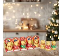 Christmas Chocolate Bulk for Stocking Fillers - Pack of 3 x 50g Milk Chocolate Golden Teddy Figures for Chocolate Hamper with Card for Christmas Gifts also Christmas Tree Decorations, Gift Tags