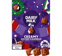 Christmas Chocolate Dairy Milk Creamy Advent Calendar, 170g, Milk Chocolate with Creamy Filling (Pack of 1)