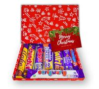 Christmas Chocolate Gift Box - 8 Full-Size Assorted Chocolate Bars - Festive Hamper, Ideal Stocking Filler, Secret Santa Present, Holiday Treats, for Him, Her, Kids, Friends, and Family