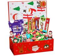 Christmas Chocolate Gift Sweets Box - Premium Festive Treat Selection - Ideal Xmas Gift for Family - Includes Chocolates, Mini Snowballs, Gummy Mix & More - Christmas Hamper for Her