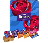 Christmas Chocolate Gift Tin & Tub - Assorted Festive Sweets & Treats - Holiday Sharing Selection, Bundle by UrbanShoppi (Roses Tin 600G)