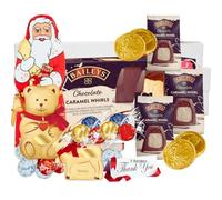 Christmas Chocolate gifts - Chocolate Gifts for Adults | Assorted Dark/Milk Chocolattes Box with Linddt Festive/Christmas Chocolattes Luxury Baileys Chocolatte 3d Lint Teddy Santa Gold coin 400g