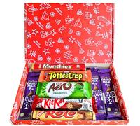 Christmas Chocolate Hamper Gift Box | Luxury Variety Of Full-Sized Chocolate Bars in a Festive Gift Box | Chocolate Hamper Gift, Perfect Xmas Present & Stocking Filler
