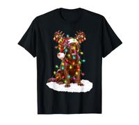 Christmas Chocolate Labrador Dog Reindeer Xmas Lights Kids T-Shirt