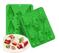 Christmas Chocolate Mold - 8.86x6.46x0.71 Inch Silicone Mould,Christmas Tree Snowman Shapes Cake Moulds, Soap Candy Chocolate Muffin | Jelly Trays, Baking Molds, New Year Cake Decoration