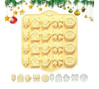 Christmas Chocolate Molds - 20 Grid Easy Release - Gingerbread Bell Tree | Flexible Christmas Candy Molds Silicone Cookie Chocolate Fondant Cupcake Home Bakery Party Festival