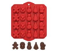 Christmas Chocolate Molds - 20 Grid Easy Release - Gingerbread Bell Tree | Flexible Christmas Candy Molds Silicone Cookie Chocolate Fondant Cupcake Home Bakery Party Festival