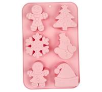 Christmas Chocolate Molds, 6 Cavity 3D Christmas Theme Silicone Molds for Making Chocolate, Candy, Gummy, Ice, Jello, Wax Melts, Soap