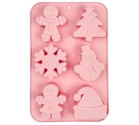 Christmas Chocolate Molds, 6 Cavity 3D Christmas Theme Silicone Molds for Making Chocolate, Candy, Gummy, Ice, Jello, Wax Melts