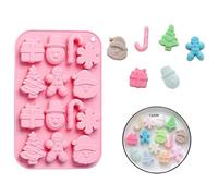 Christmas Chocolate Mould,1PC 14 Cavity Snowflakes Snowman Christmas Tree Gingerbread Man Santa Shapes Silicone Candy Mould,Jelly Pastry Muffin Dessert Baking Molds for Christmas Party Supplies