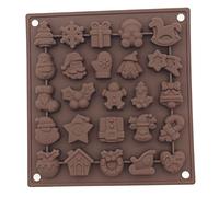Christmas Chocolate Mould, 25-Cavity Xmas Silicone Mold Candy Mould Non-Stick Cake Baking Tool with Christmas Themed Shapes for Chocolate Cake DIY, Molds