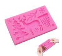 Christmas Chocolate Mould, Christmas Silicone Molds for Baking | Elk Snowflake Cookie Mould, Easy Release Non-Stick Mold for Homemade Treats, Candy Baking