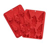 Christmas Chocolate Mould Set, Gnome Design Silicone Fondant Casting Mould, Non-Stick Creative Baking Tool for Pudding Soap Dessert