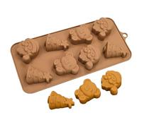 Christmas Chocolate Moulds, Kitchen Baking Accessories with 8 Cavities, Family Shapes - For Making Sweets, Biscuits, Chocolate, Candles, Soap and for Holidays, Parties, Gatherings