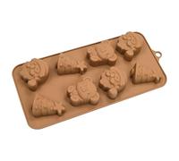 Christmas Chocolate Moulds - Kitchen Baking Accessories with 8 Cavities, Family Shapes, for Making Sweets, Biscuits, Chocolate, Candles, Soap and for Holidays, Parties, Gatherings