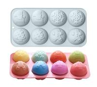 Christmas Chocolate Round Silicone Molds, Christmas Tree Snowflake Snowman Shape Half Sphere Circle Silicone Molds for Hot Chocolate Bomb, Candy Mini Soap, Cake, Jelly, Pudding, and Jello (8-Cavity)