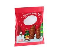 Christmas Chocolate Santa 55g - 5 Individually Wrapped Milk Chocolate Santas with a Crispy Wafer Filling, Festive Sharing Bag for Holiday Treats & Stocking Stuffers