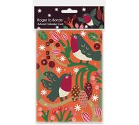 Christmas Chorus Advent Calendar Greetings Card with Envelope | Christmas Advent Card with 24 Doors & Festive Robins - 12x17cm