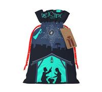 Christmas Christian Nativity Scene Christmas Drawstring Gift Bags Reusable Xmas Presents Storage Bags Party Favorstags 4.7 * 6.9inm